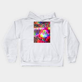 Psychedelic Trippy Xmas Santa with Antlers Kids Hoodie